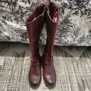 Wanted Knee-High Boots in Burgandy